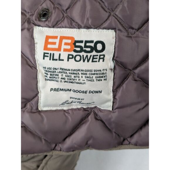 Eddie Bauer Quilted Goose Down Jacket Snap Button Brown Women's Size XL - Picture 14 of 16